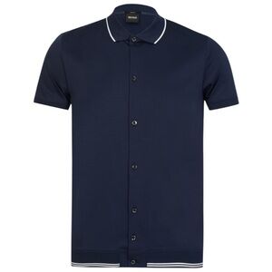 Navy Blue Button Down Polo Shirt (M)